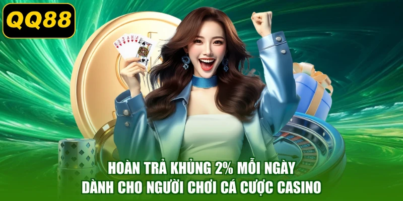 Hoàn trả khủng 2% mỗi ngày dành cho người chơi cá cược casino
